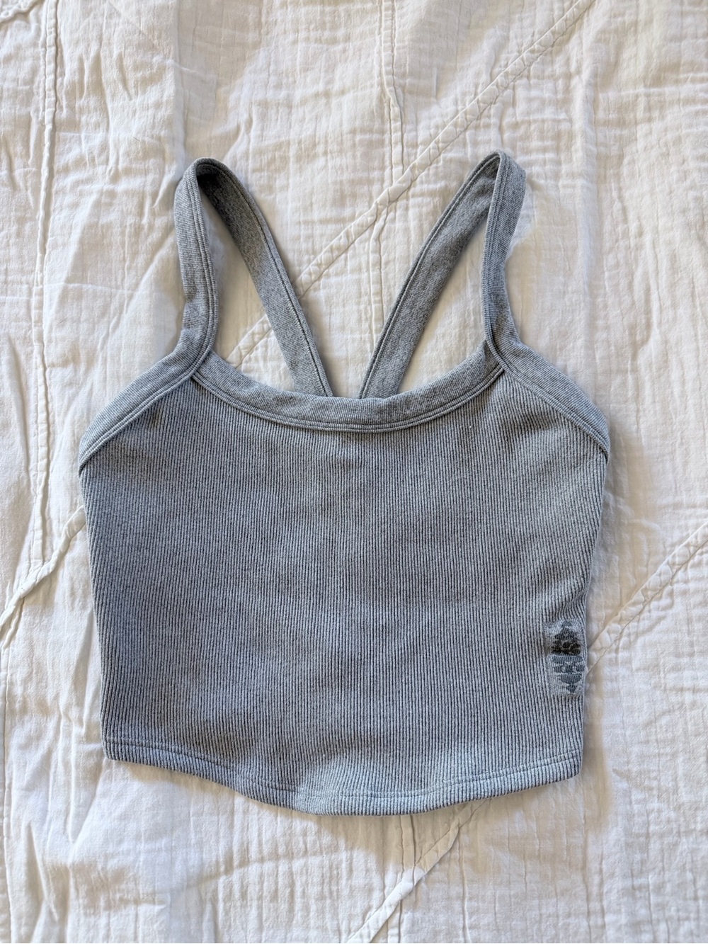 FP Movement Gray Ribbed Cropped Tank